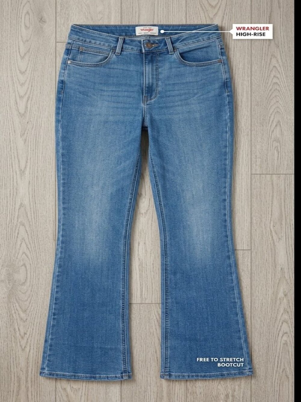 NWT Wrangler High-Rise Bootcut Jeans Size 10 Free to Stretch Medium Wash